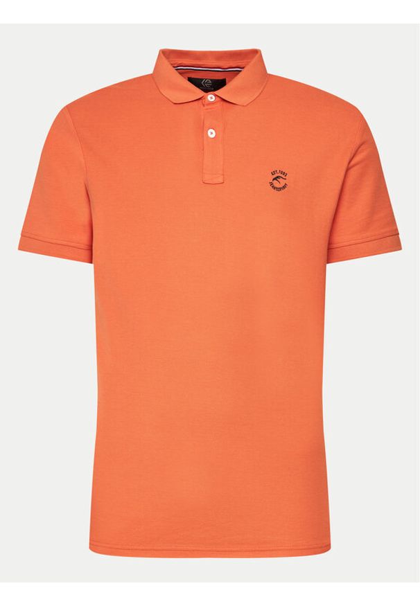 INDICODE Polo Wadim 40-913 Pomarańczowy Slim Fit. Typ kołnierza: polo. Kolor: pomarańczowy. Materiał: bawełna