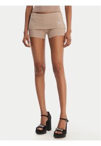 Juicy Couture Szorty sportowe Roll Down JCWHS126307 Beżowy Slim Fit. Kolor: beżowy. Materiał: bawełna #1