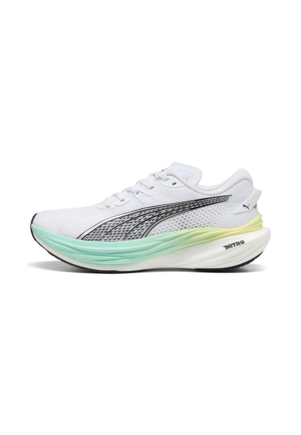 Damskie buty do biegania Puma Deviate Nitro 3. Okazja: na co dzień. Kolor: biały. Sport: bieganie, turystyka piesza
