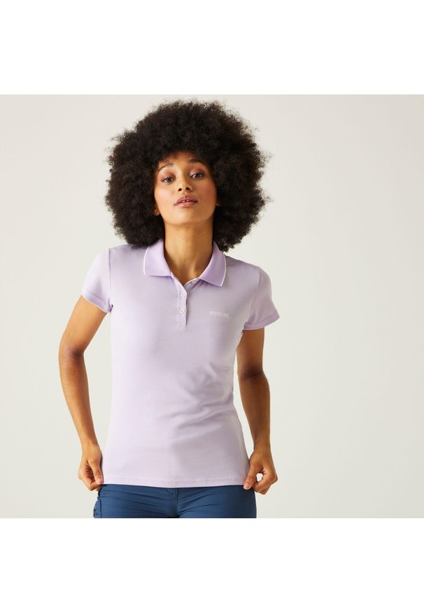 Regatta - Damska koszulka turystyczna polo Maverick V. Typ kołnierza: polo. Kolor: różowy. Materiał: materiał. Sport: turystyka piesza