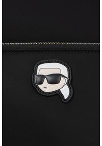 Karl Lagerfeld - KARL LAGERFELD Czarny plecak Ikon Nylon Backpack. Kolor: czarny. Materiał: nylon