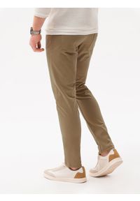 Ombre Clothing - Spodnie męskie chinosy SLIM FIT P1059 - beżowe - XXL. Okazja: na co dzień. Kolor: beżowy. Materiał: bawełna, tkanina, elastan. Styl: casual #3