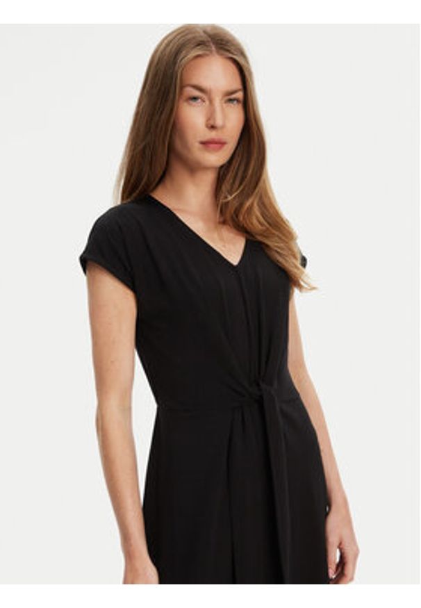 United Colors of Benetton - United Colors Of Benetton Sukienka letnia 3FJHDV01T Czarny Regular Fit. Kolor: czarny. Materiał: bawełna. Sezon: lato