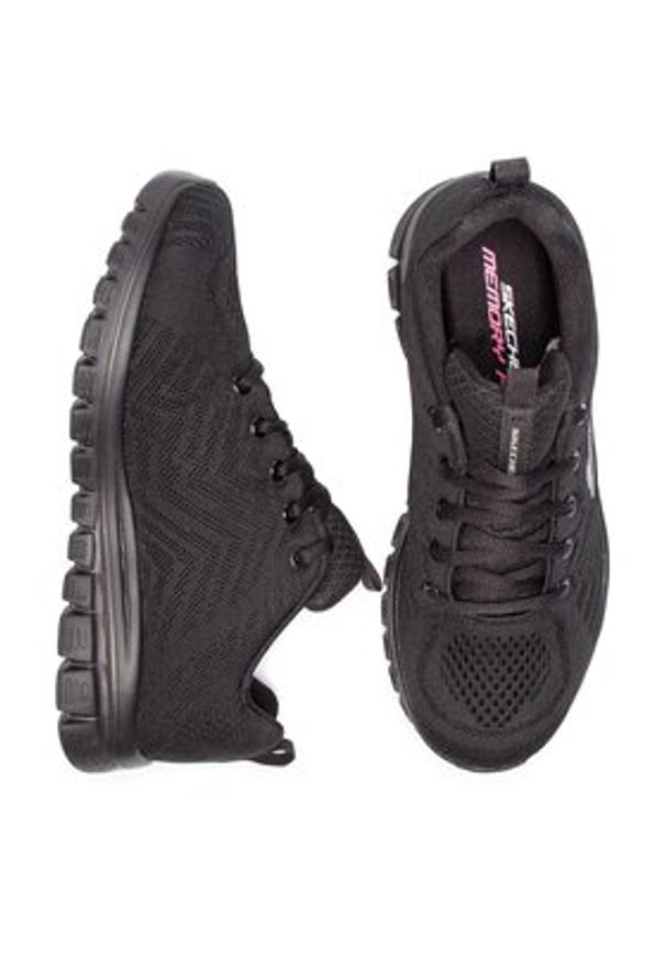 skechers - Skechers Sneakersy Get Connected 12615/BBK Czarny. Kolor: czarny. Materiał: materiał