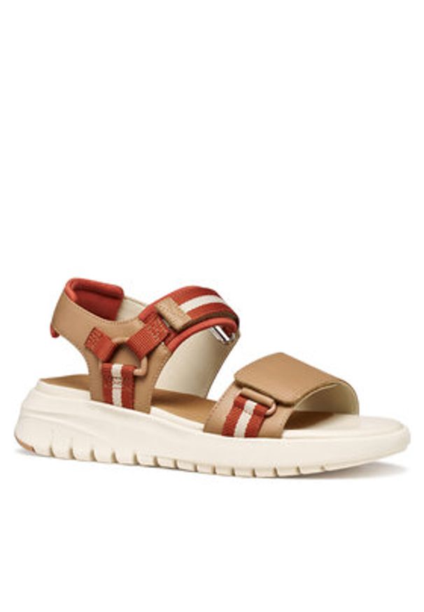 Geox Sandały D Flextride S D65BSC 05415 C5A6B Brązowy. Kolor: brązowy. Materiał: skóra