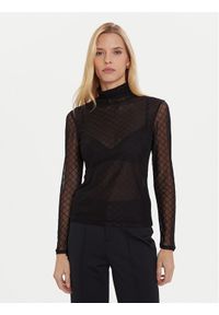 Morgan Bluzka 252-TMESH Czarny Slim Fit. Kolor: czarny. Materiał: syntetyk #1