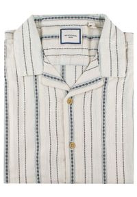 Weekendowa Koszula Męska - Brave Soul - Ecru w Paski. Kolor: beżowy, wielokolorowy, brązowy. Materiał: wiskoza, bawełna, poliester. Wzór: paski. Styl: sportowy #5