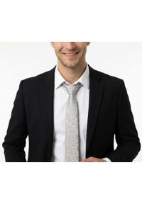 Męski Krawat - Chattier - Popielato-Błękitny z Kwiatowym Wzorem. Kolor: niebieski. Materiał: tkanina. Wzór: kwiaty. Styl: elegancki, klasyczny, wizytowy #5