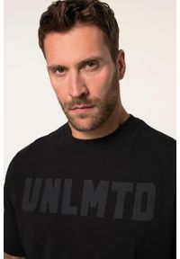 JAY-PI - Męski T-shirt fitness rękaw 1/2 do rozm. 7XL. Kolekcja: plus size. Kolor: czarny. Materiał: bawełna, elastan, materiał. Sport: fitness