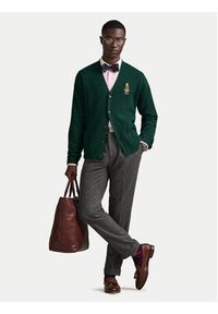 Polo Ralph Lauren Kardigan 710979094002 Zielony Relaxed Fit. Typ kołnierza: polo. Kolor: zielony. Materiał: wełna #3