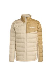 Adidas - Kurtka Terrex Multi Light Down CLIMAWARM. Kolor: beżowy. Materiał: puch. Technologia: ClimaWarm (Adidas). Sport: turystyka piesza
