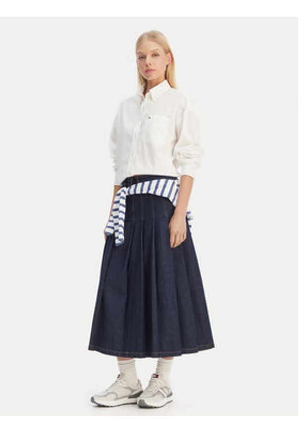 Tommy Jeans Koszula DW0DW22766 Écru Regular Fit. Kolor: kremowy. Materiał: bawełna