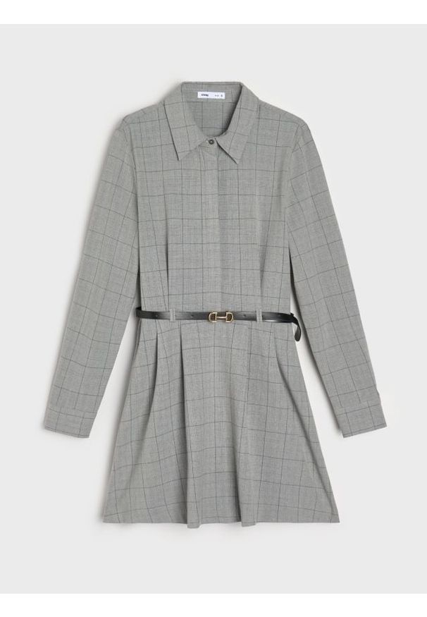 Sinsay - Elegancka sukienka koszulowa z paskiem - wielobarwny. Typ sukienki: koszulowe. Styl: elegancki