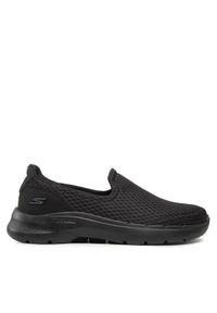 skechers - Skechers Półbuty Go Walk 6 216208/BBK Czarny. Kolor: czarny. Materiał: materiał