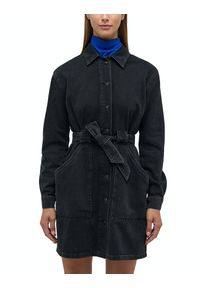 Damska Sukienka Mini Jeansowa Mustang Style Alba Denim Dress Denim Black 1014576 4000 841. Materiał: jeans, denim. Długość: mini