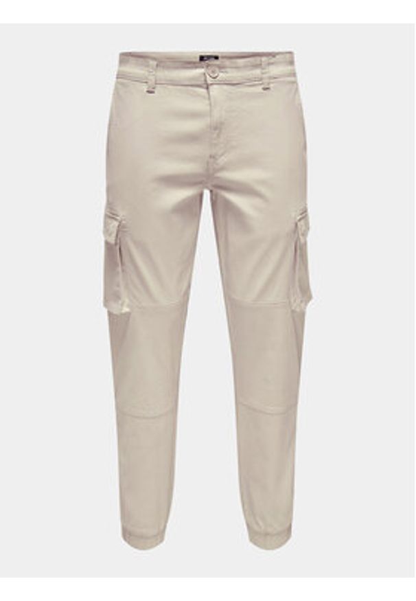 Only & Sons Spodnie materiałowe Cam 22016687 Beżowy Tapered Fit. Kolor: beżowy. Materiał: bawełna