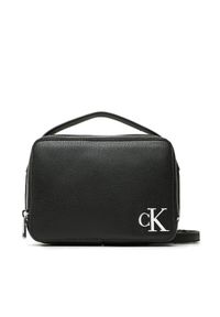 Calvin Klein Jeans Torebka Minimal Monogram Camera Bag 18 K60K610331 Czarny. Kolor: czarny. Materiał: skórzane
