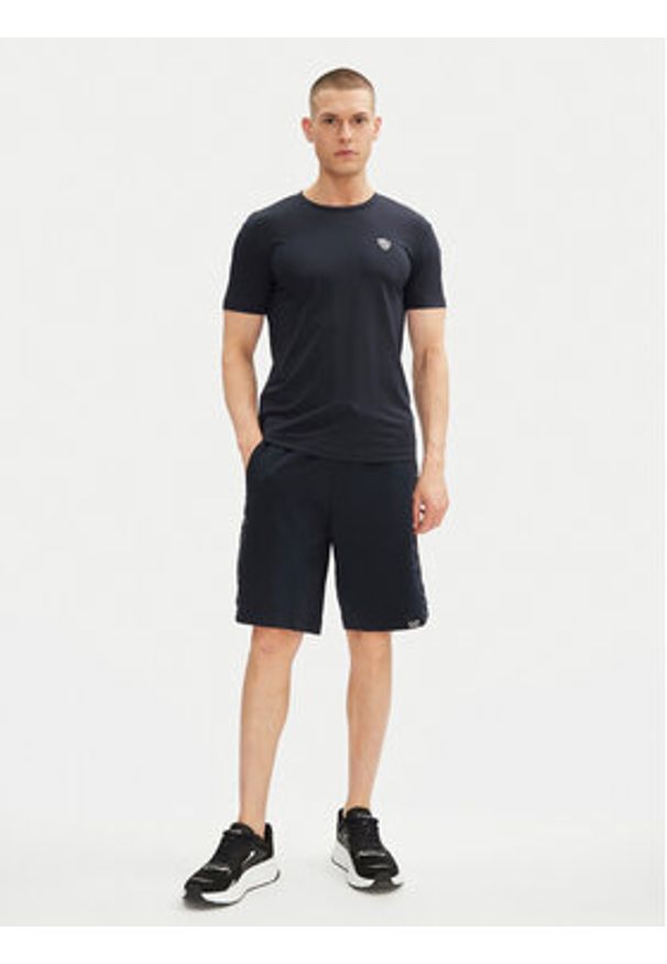 EA7 Emporio Armani T-Shirt 8NPT16 PJRGZ 1562 Granatowy Regular Fit. Kolor: niebieski. Materiał: syntetyk