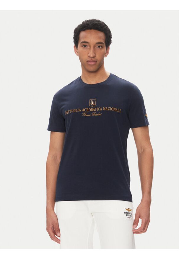 Aeronautica Militare T-Shirt 251TS2410J592 Granatowy Regular Fit. Kolor: niebieski. Materiał: bawełna