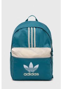 adidas Originals plecak kolor turkusowy duży wzorzysty. Kolor: turkusowy. Materiał: materiał #1