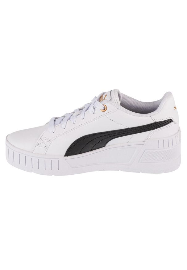 Buty do chodzenia damskie Puma Karmen Wedge. Zapięcie: sznurówki. Kolor: biały. Materiał: materiał, syntetyk, tkanina. Szerokość cholewki: normalna. Sport: turystyka piesza
