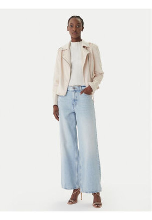 Guess Kurtka przejściowa W6GL10 W1968 Écru Regular Fit. Kolor: kremowy. Materiał: syntetyk