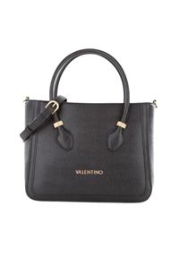Valentino by Mario Valentino - VALENTINO Czarna torebka Montmartr Shopping. Kolor: czarny. Wzór: paski #4