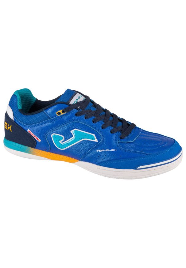 Buty piłkarskie męskie Joma Top Flex 2404. Zapięcie: sznurówki. Kolor: niebieski. Materiał: materiał, syntetyk, tkanina. Szerokość cholewki: normalna. Sport: piłka nożna