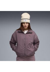 Puma - Damska dwustronna kurtka hybrydowa z dzianiną typu baranek PUMA Raisin Purple. Kolor: fioletowy. Materiał: dzianina. Wzór: gładki. Sport: bieganie