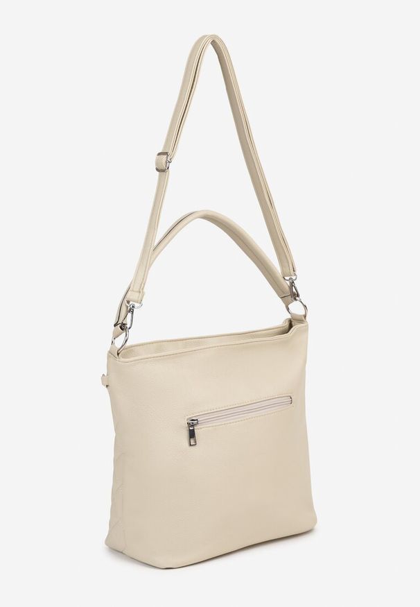 Born2be - Beżowa Torebka Pikowana Shopper z Paskiem Lanelea. Kolor: beżowy. Materiał: pikowane. Styl: elegancki, casual