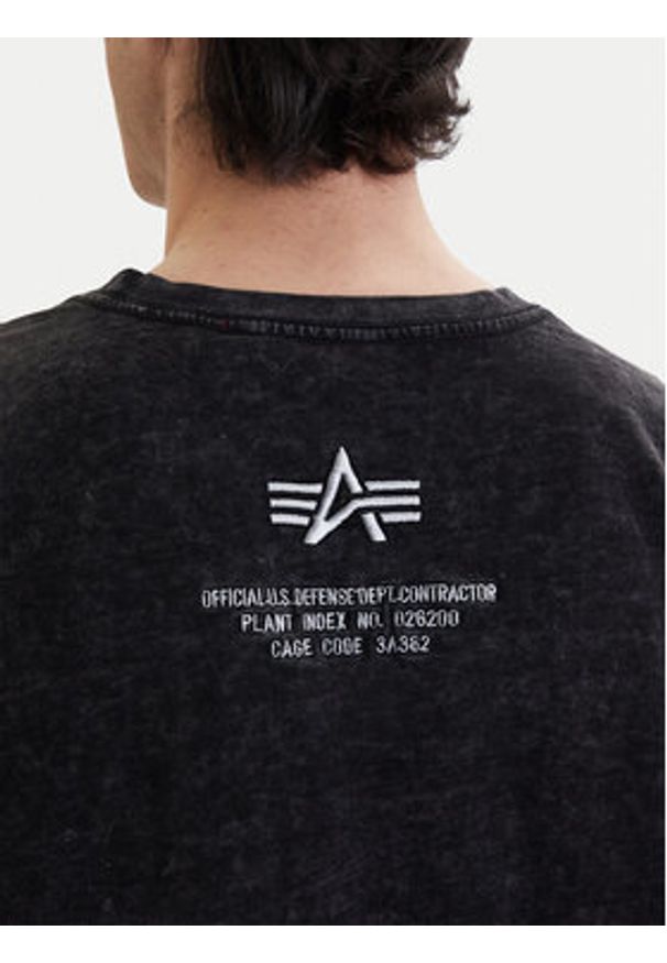 Alpha Industries T-Shirt Acid Logo 258519 Czarny Regular Fit. Kolor: czarny. Materiał: bawełna
