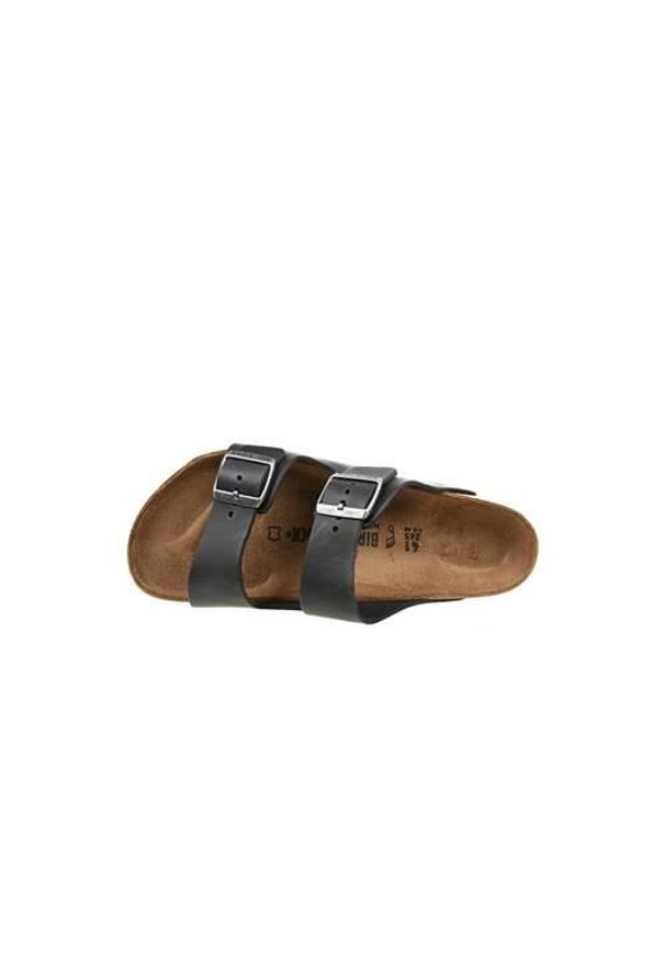 Klapki męskie Birkenstock Arizona. Zapięcie: bez zapięcia. Kolor: czarny. Materiał: materiał, skóra, syntetyk. Szerokość cholewki: normalna. Sport: turystyka piesza