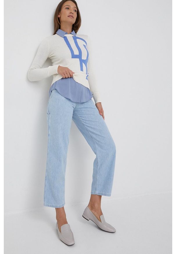 Lee jeansy CARPENTER LIGHT ROBIN damskie high waist. Stan: podwyższony. Kolor: niebieski