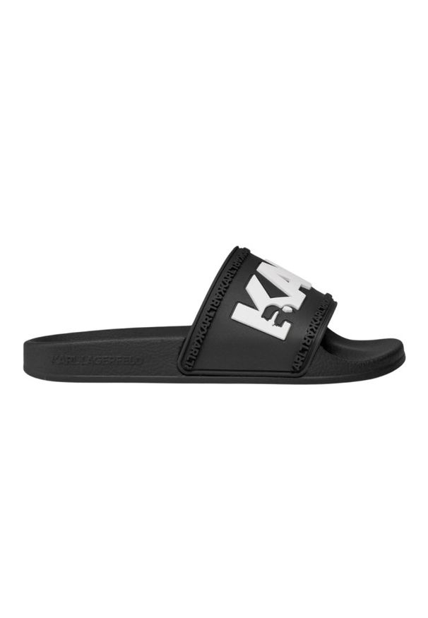 Karl Lagerfeld - KARL LAGERFELD Czarne klapki Kondo Karl Logo Slide, Rozmiar 46. Kolor: czarny