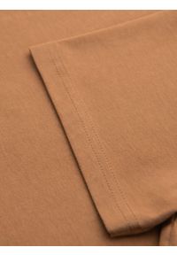 Ombre Clothing - T-shirt męski klasyczny bawełniany BASIC - brązowy V21 - Rozmiar: S. Okazja: na co dzień. Kolor: brązowy. Materiał: bawełna. Styl: klasyczny #4