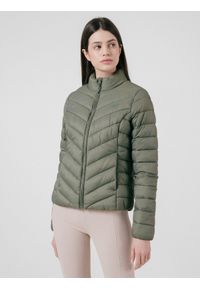 4f - 4F Kurtka puchowa z wypełnieniem syntetycznym damska - miętowa XS. Okazja: na co dzień. Typ kołnierza: kołnierzyk stójkowy. Kolor: turkusowy. Materiał: syntetyk, puch. Długość: długie. Wzór: jodełka. Styl: casual, elegancki, sportowy, klasyczny #2