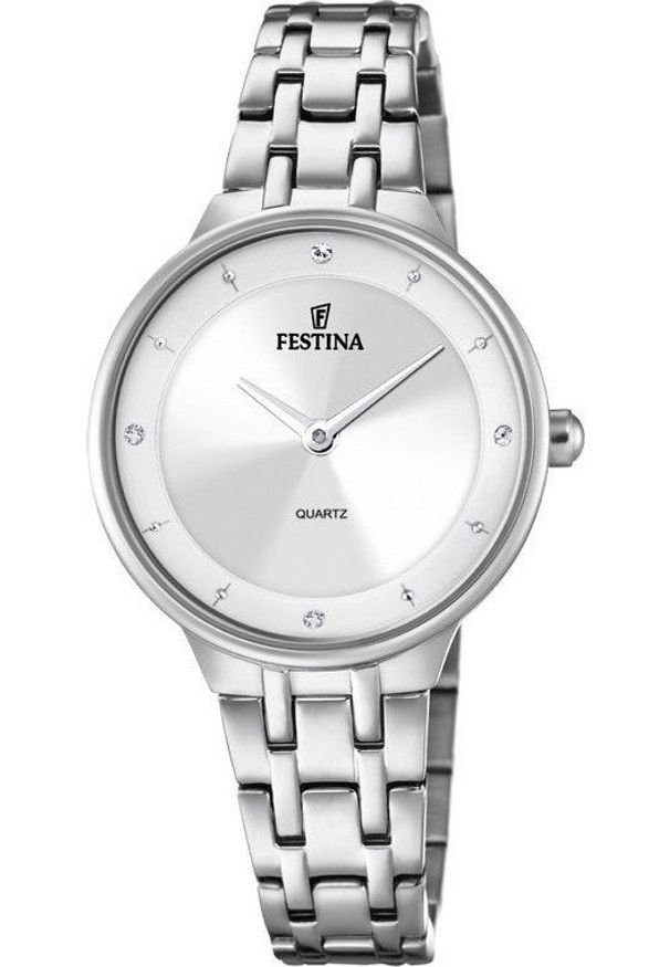 Zegarek Festina Zegarek damski Festina F20600-1 CYRKONIE srebrny. Kolor: srebrny
