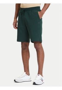 TOMMY HILFIGER - Tommy Hilfiger Szorty sportowe Essential Terry MW0MW37240 Zielony Regular Fit. Kolor: zielony. Materiał: bawełna. Styl: sportowy #1