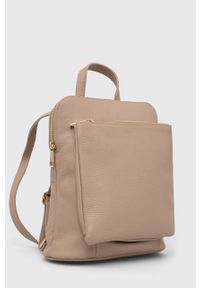Answear Lab plecak skórzany damski kolor beżowy mały gładki. Kolor: beżowy. Materiał: skóra. Wzór: gładki. Styl: wakacyjny #5