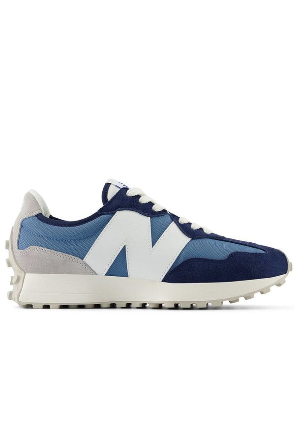 Buty New Balance U327CJ - granatowe. Okazja: na co dzień. Zapięcie: sznurówki. Kolor: niebieski. Materiał: zamsz, skóra, guma. Szerokość cholewki: normalna