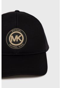 MICHAEL Michael Kors czapka z daszkiem MS200045HN kolor czarny z aplikacją. Kolor: czarny. Materiał: bawełna. Wzór: aplikacja #4