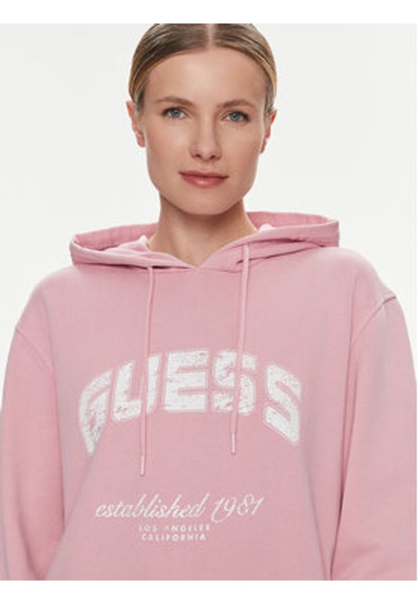 Guess Bluza V2YQ02 FL04D Różowy Regular Fit. Kolor: różowy. Materiał: bawełna