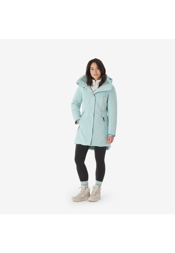 quechua - Kurtka turystyczna damska zimowa Quechua NH500 -10°C wodoodporna. Okazja: na co dzień. Kolor: zielony, niebieski, wielokolorowy. Sezon: zima. Styl: sportowy, casual