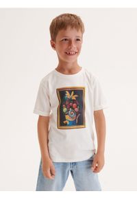 Reserved - T-shirt oversize Minionki - złamana biel. Materiał: bawełna, dzianina. Wzór: motyw z bajki #1