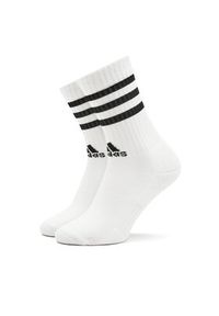 Adidas - adidas Skarpety wysokie unisex 3-Stripes Cushioned Crew Socks 3 Pairs HT3458 Biały. Kolor: biały. Materiał: bawełna