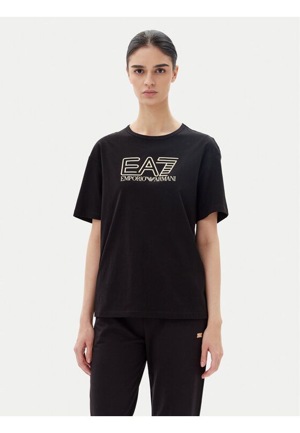 EA7 Emporio Armani T-Shirt 7W000098 AF12503 MC004 Czarny Loose Fit. Kolor: czarny. Materiał: bawełna
