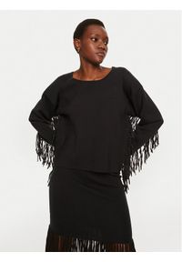 Munthe Sweter Tagillu 243161524376 Czarny Regular Fit. Kolor: czarny. Materiał: wiskoza #1