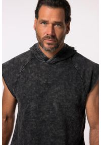 JAY-PI - Męska Bluza fitness Belly Fit kaptur bez rękawów do rozm. 7XL. Kolekcja: plus size. Kolor: czarny. Materiał: materiał, poliester, bawełna. Długość rękawa: bez rękawów. Sport: fitness