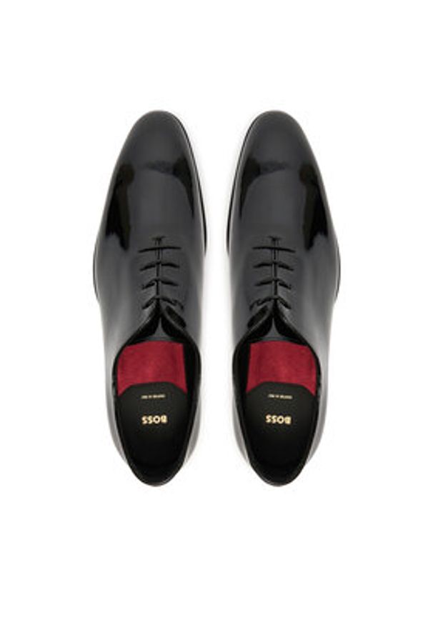 BOSS Półbuty Rill 50553059 Czarny. Kolor: czarny. Materiał: lakier, skóra