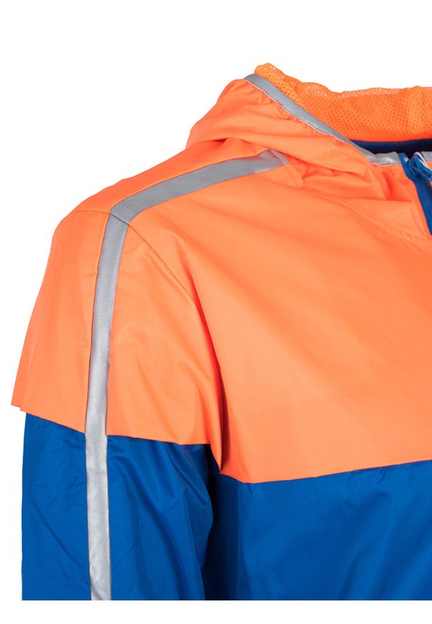 Bikkembergs Kurtka | C K 06B E1 B 5022 | Mężczyzna | Niebieski, Pomarańczowy. Okazja: na co dzień. Typ kołnierza: kaptur. Kolor: pomarańczowy, niebieski, wielokolorowy. Materiał: nylon. Wzór: nadruk. Styl: casual